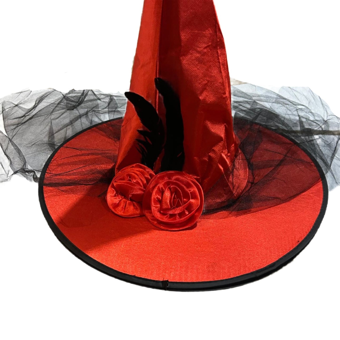 Red Witch Hat With Veil