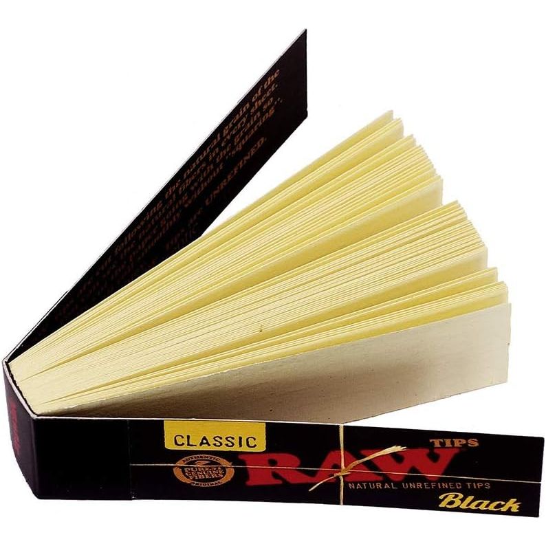 Raw Black Natural Unrefined Rolling Tips
