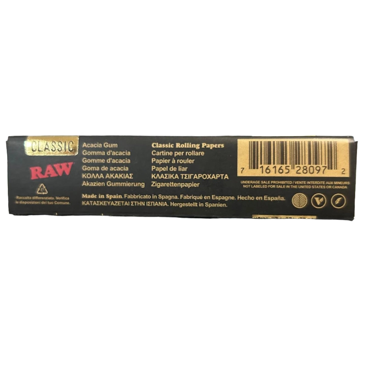 Raw Black Classic Kingsize Slim Rolling Papers