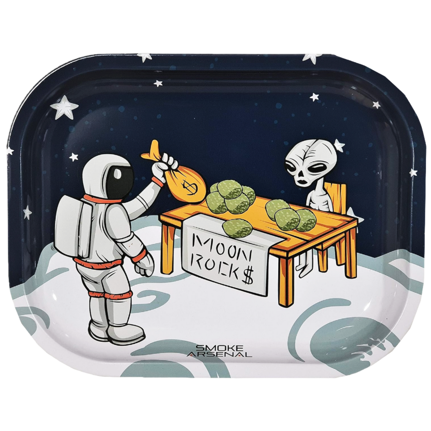 Moon Rocks Metal Rolling Tray