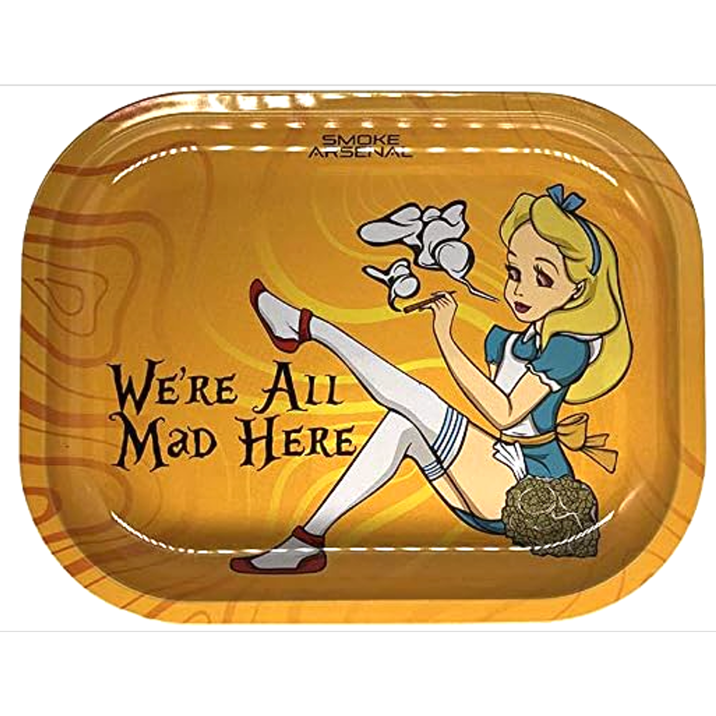 "We're All Mad Here" Metal Rolling Tray