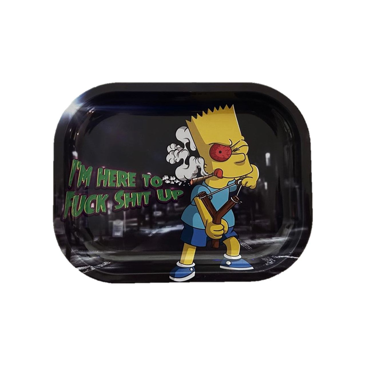 Bart Simpson "I'm Here To Fuck Shit Up" Metal Rolling Tray