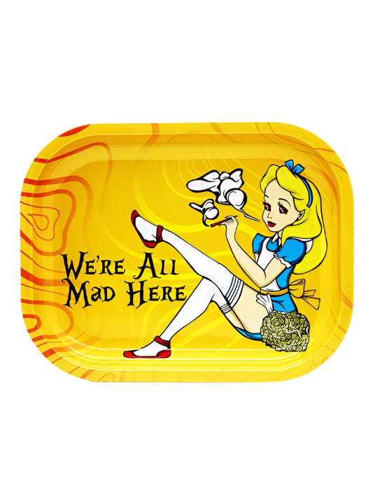 "We're All Mad Here" Metal Rolling Tray