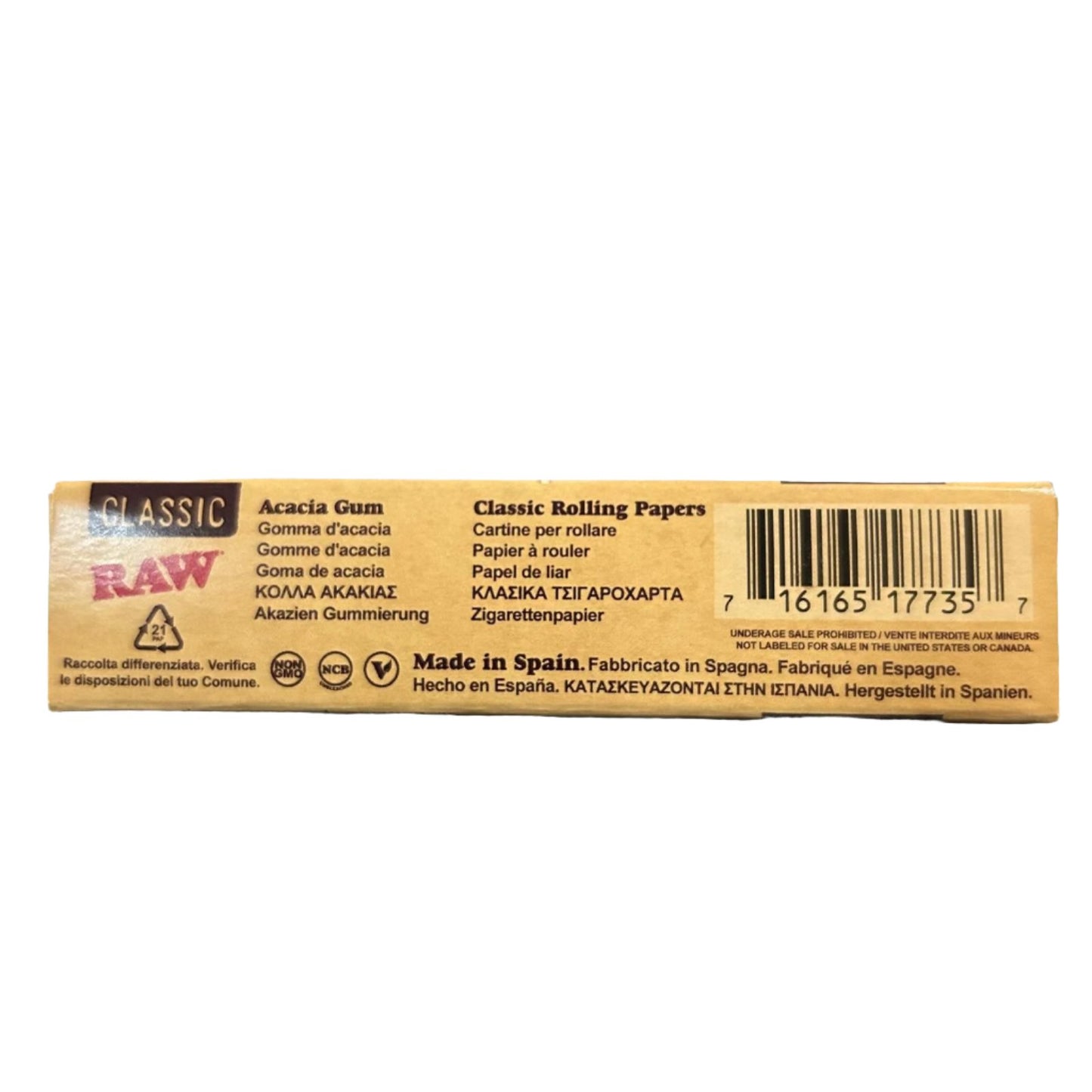 Raw Classic Kingsize Slim Rolling Papers