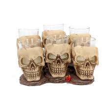 Nemesis Now Six Shooter Skulls (Set Of 6) 10cm