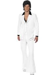 Smiffys 70s Suit White Adult Costume Extra Large