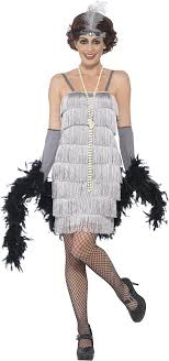 Smiffy Flapper Silver Adult Costume 12-14 Medium