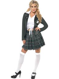 Smiffys Preppy Schoolgirl Grey Adult Costume 8-10 Small