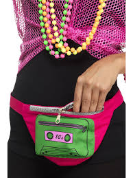 Smiffys 80s Bumbag, Multi-Coloured