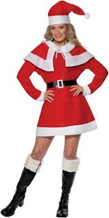 Smiffys Miss Santa Fleece Red Adult Costume 16-18 Large