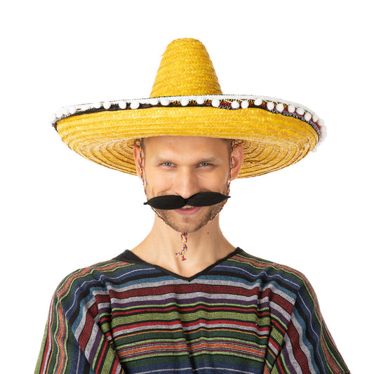 Yellow Mexican Straw Sombrero Hat