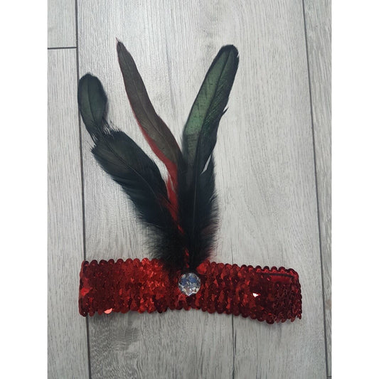 Red & Black Flapper Headband