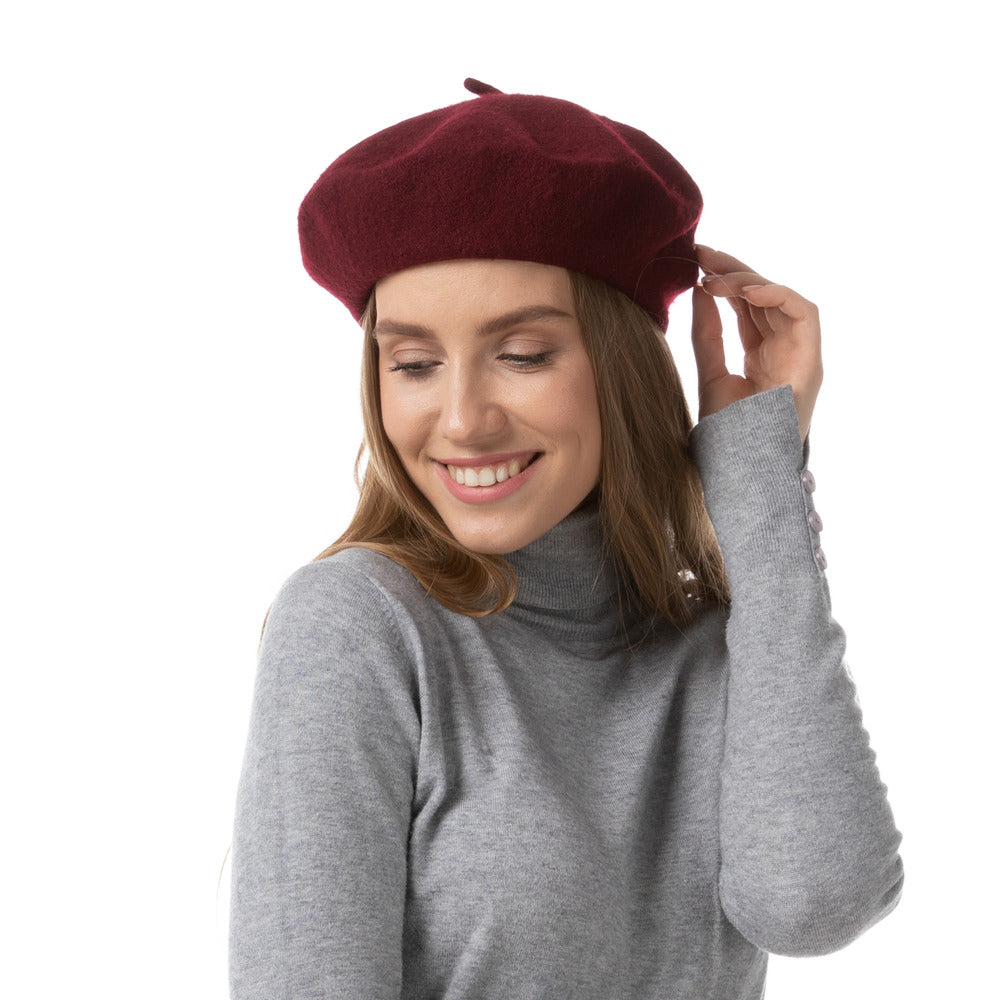 Burgundy French Beret Hat