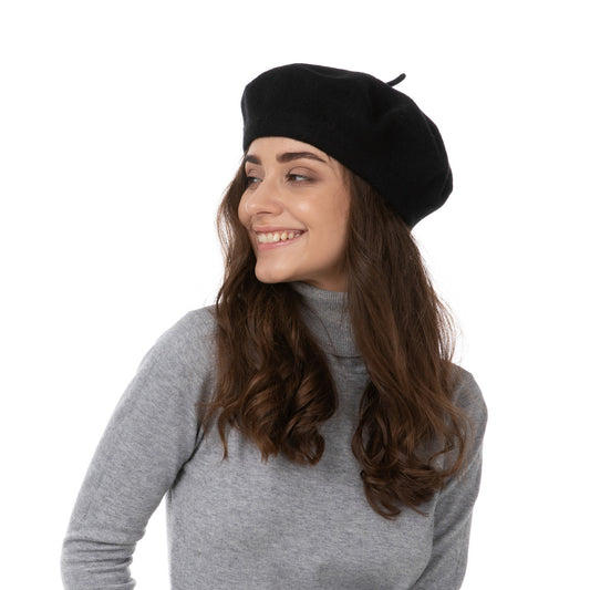 Black French Beret Hat