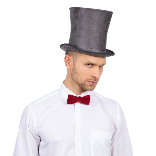 Grey Tall Top Steampunk Hat