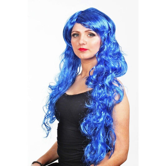 Blue Wavy Luxury Long Wig