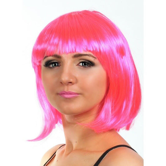 Neon Pink Bob Straight Wig