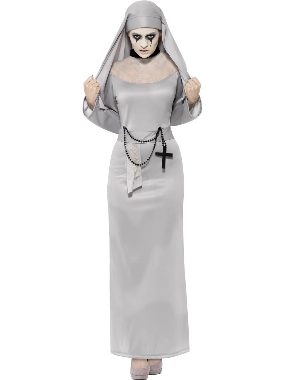 Smiffys Gothic Nun Costume, Grey Medium