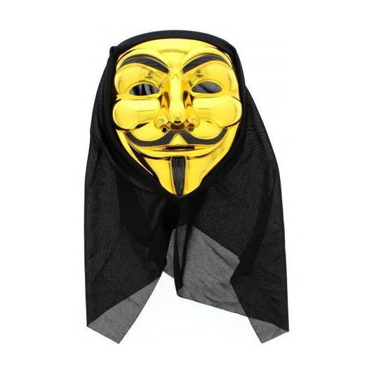Gold Hooded Anonymous Mask
