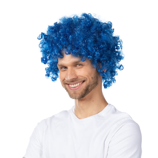 Blue Curley Afro Wig