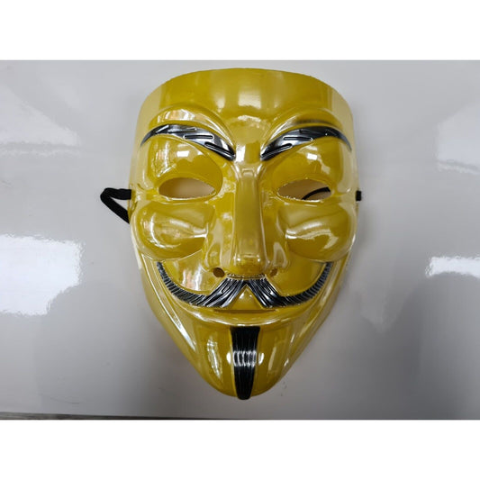 Holographic Yellow Anonymous Mask