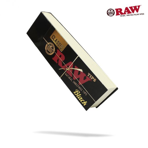 RAW Black Rolling Papers and Tips 5 Packs