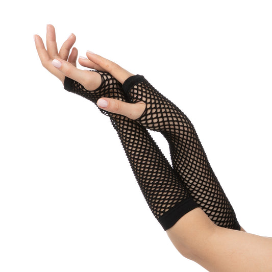 Black Long Fishnet Gloves