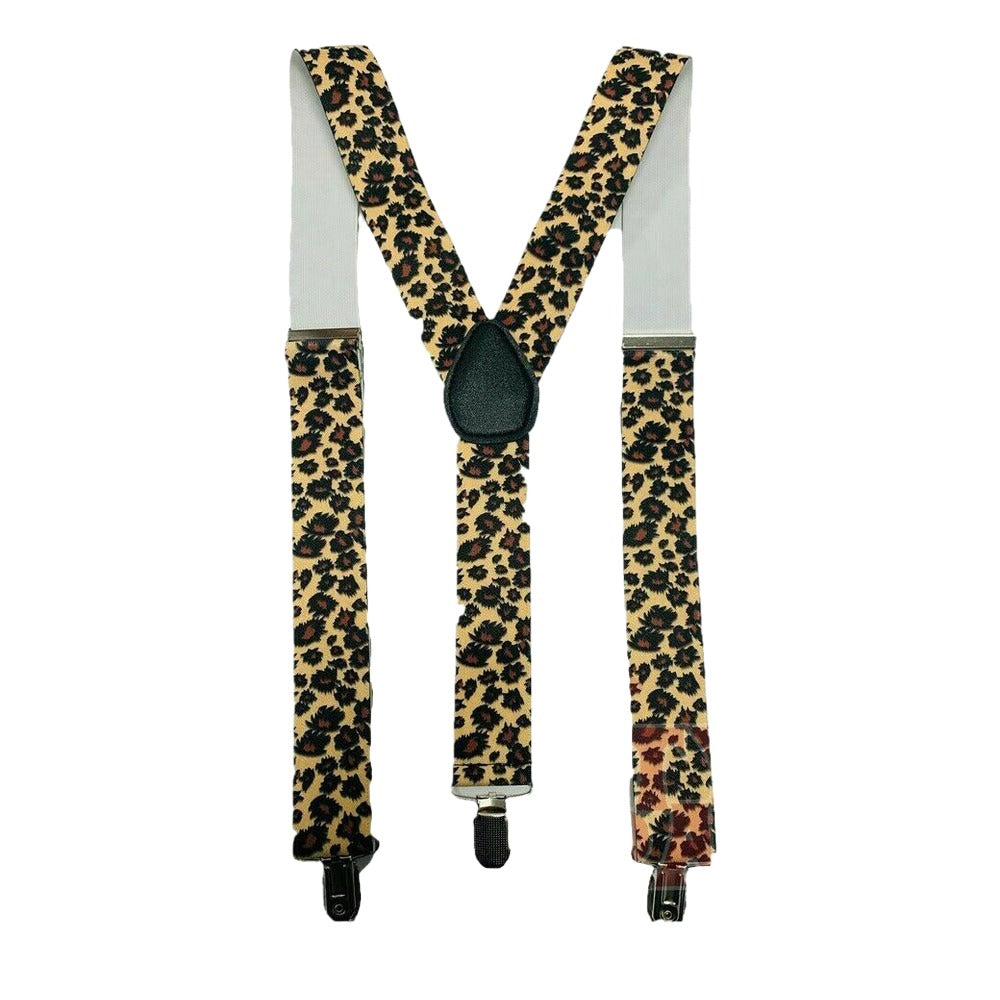 Leopard Print Suspender Braces