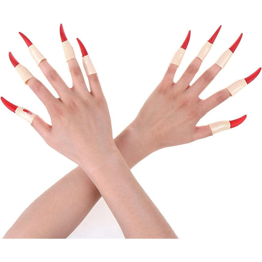 Pack of 10 Red Witches/Demon Finger Tips