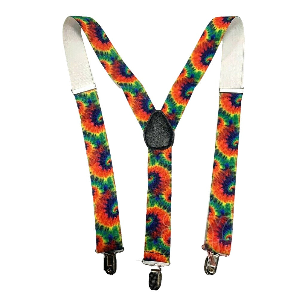 Tie Die Hippie Suspender Braces