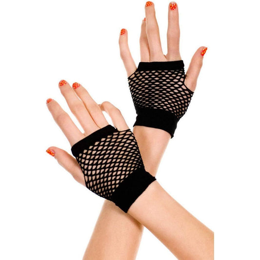 Black Short Fishnet Gloves