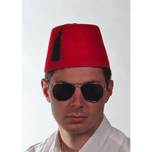 Red Fez Hat With Black Tassel