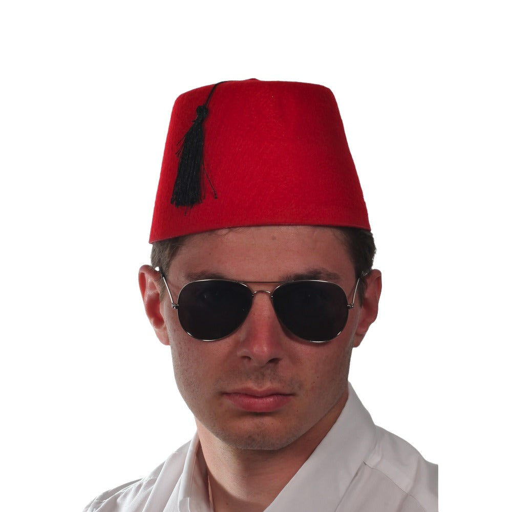 Red Fez Hat With Black Tassel