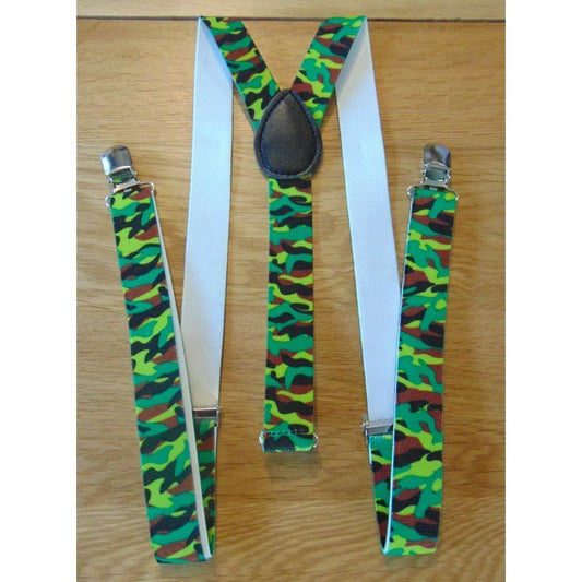 Bright Small Camo Suspender Braces
