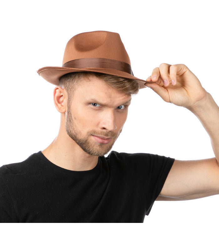 Brown Gangster Hat