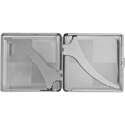 Silver Angles 4 Squares Metal-Plated Cigarette Case & Stash Box