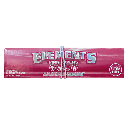 Elements Pink kingsize Slim Paper & Tips