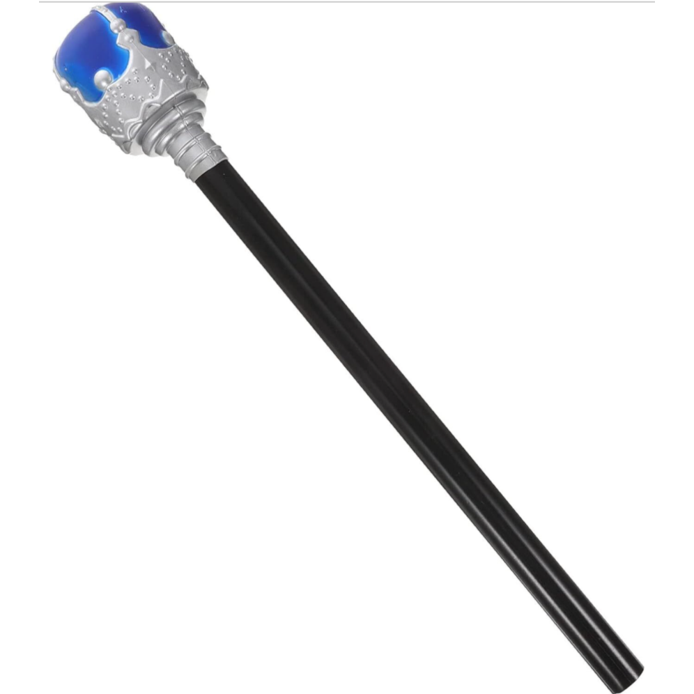 Silver & Blue Royal Sceptre Crown Stick