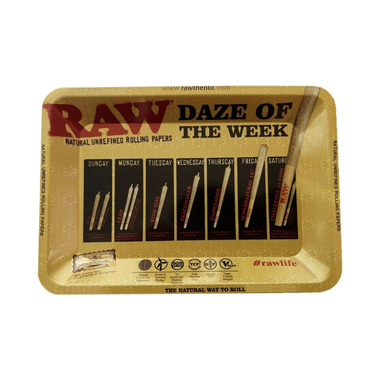 Raw "Daze Of The Week" Metal Rolling Tray