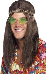 Smiffys Mens Hippie Kit, Brown & Green