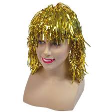 Fun Machine Tinsel Wig Gold