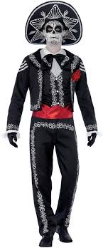 Smiffys Deluxe Day of the Dead Señor Bones Black Adult Costume Medium