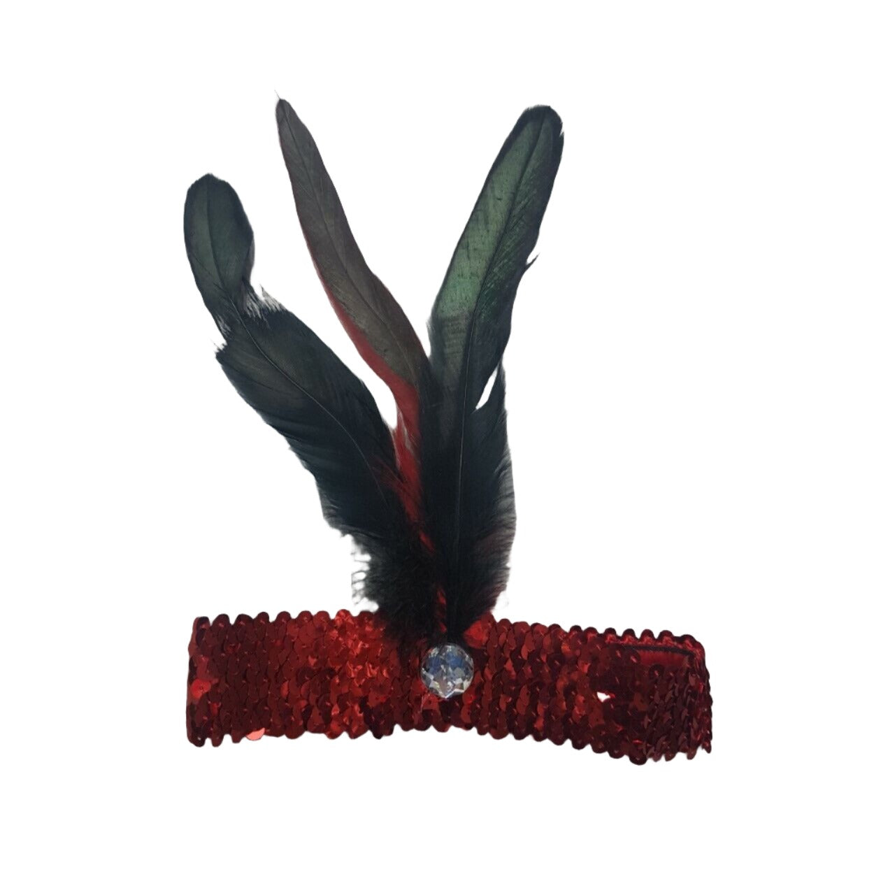 Red & Black Flapper Headband