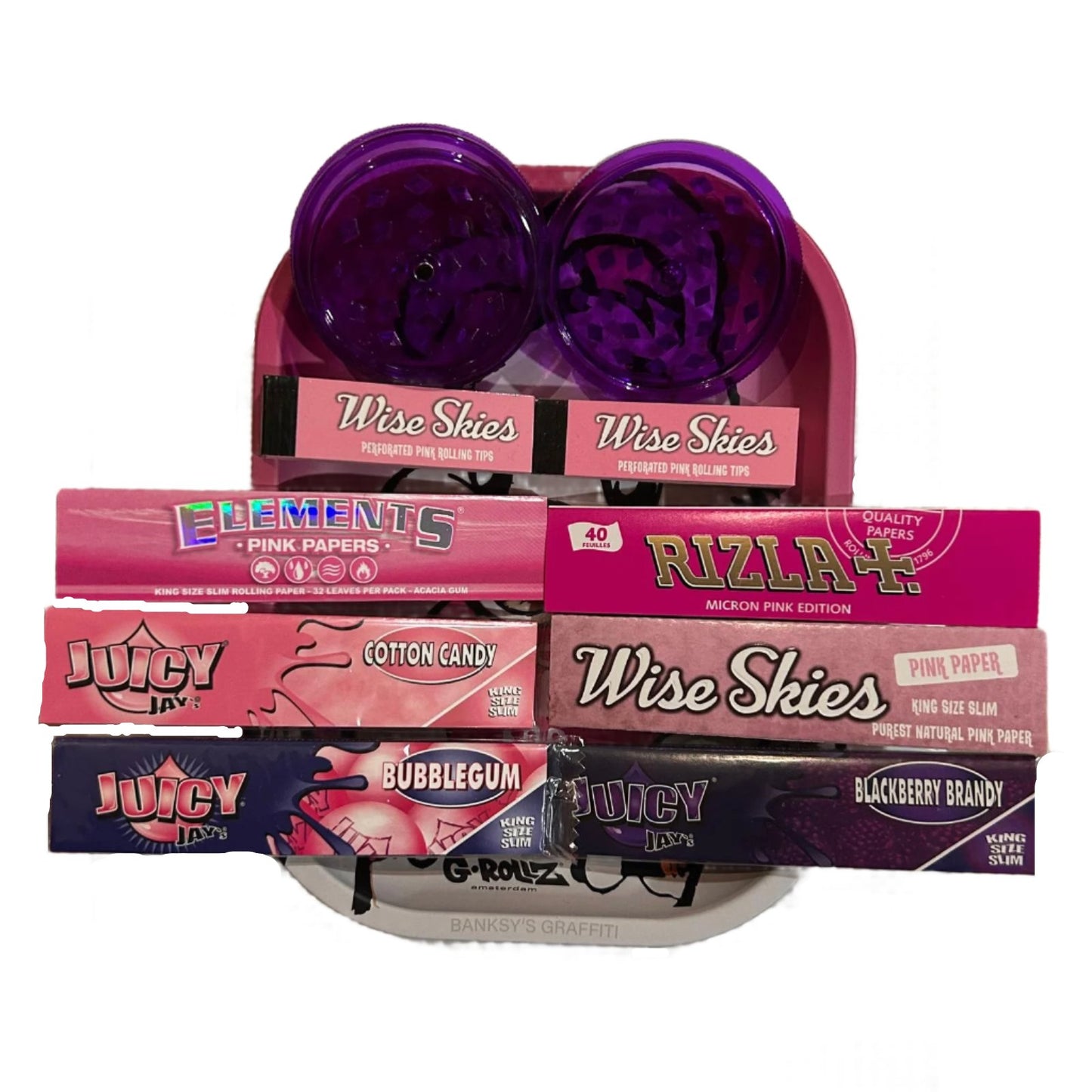 Thug For Life Pink & Purple Rolling Tray Set