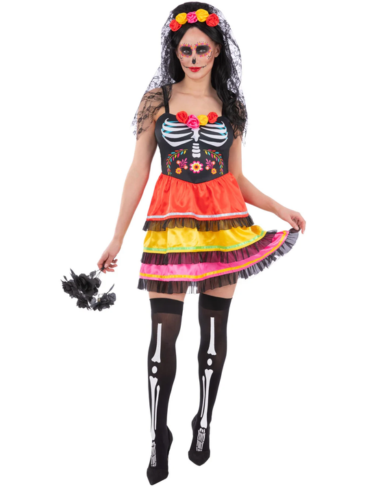 Smiffys Day of the Dead Fiesta Costume Adults Small