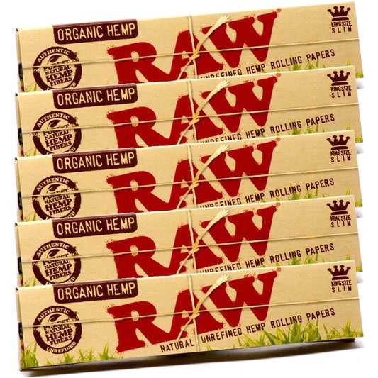 Raw Organic Hemp Natural Unrefined Rolling Papers (5 booklets)