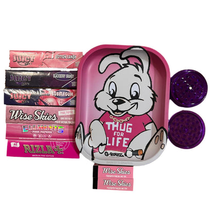 Thug For Life Pink & Purple Rolling Tray Set