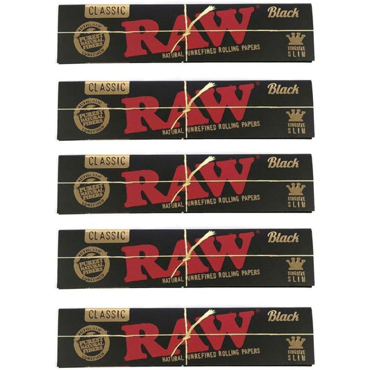 RAW Black Kingsize Rolling Papers (5 Booklets)