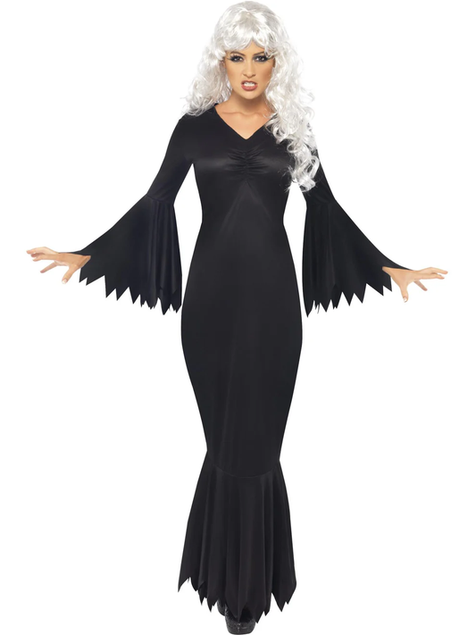 Smiffys Midnight Vamp Costume, Black Adults Small