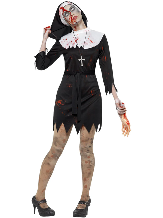 Smiffys Zombie Sister Costume, Black Adults Large